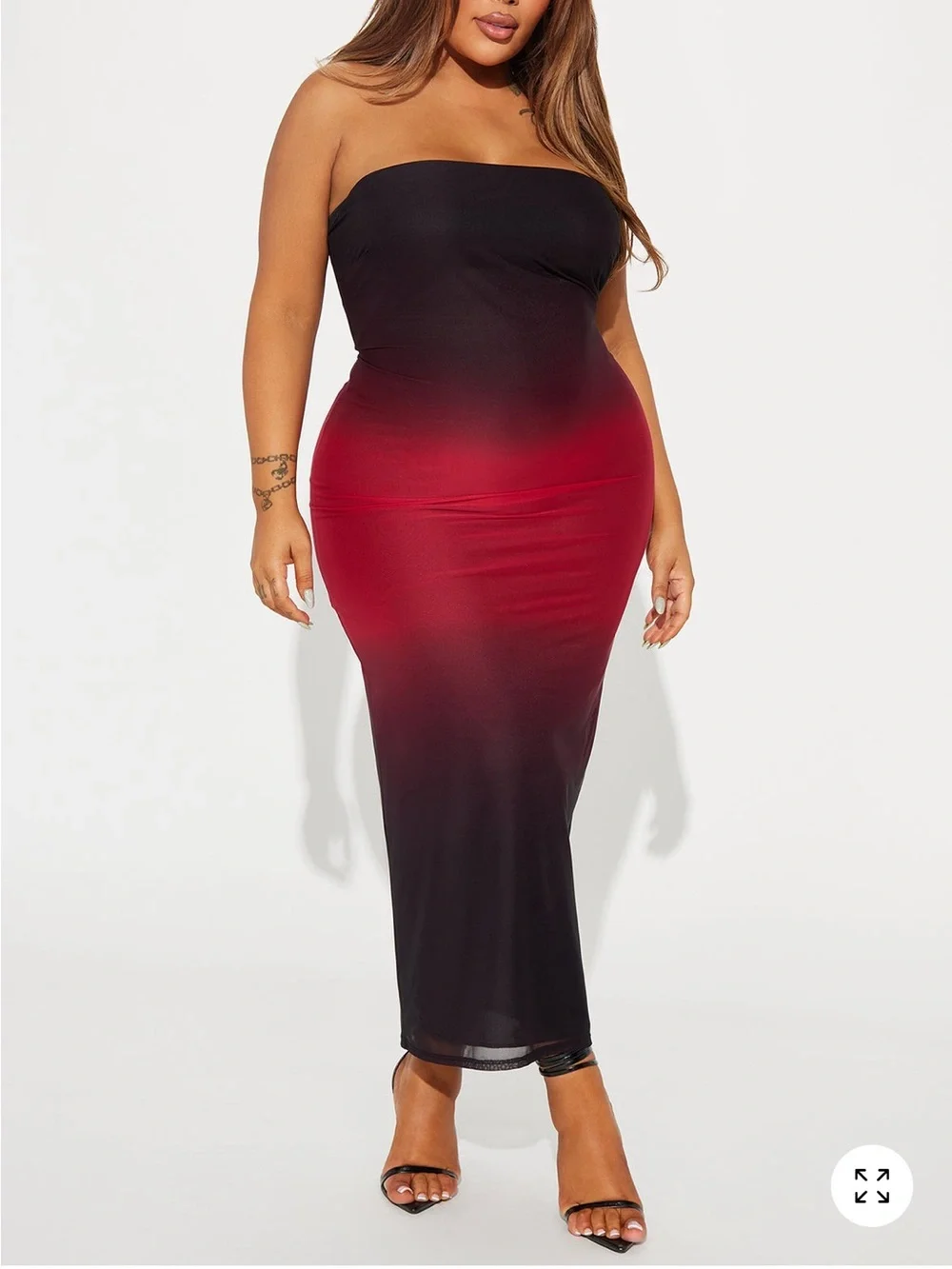 Fashion Nova Dresses Fashion Nova Black To Red Ombre Strapless Maxi — free download